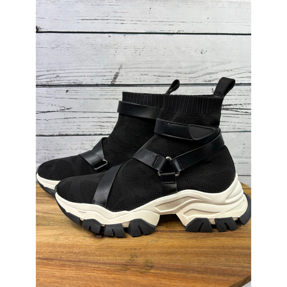 JLO Shoes - Women's JLO Black & White Sock Chunky Sneakers Size 9